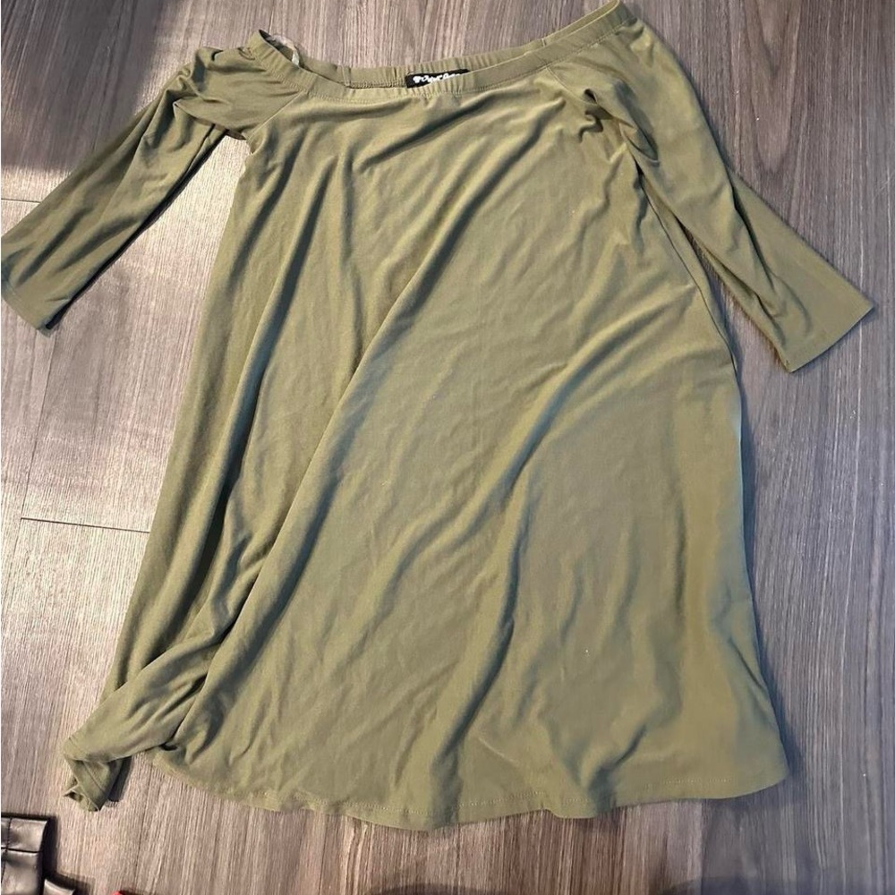 Olive Green Off Shoulder Dress